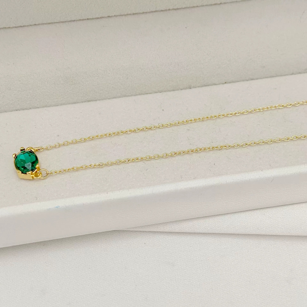 Kendra Scott Square Green Zircon Pendant Metal Necklace